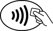 Logo paiement sans contact terminal de paiement électronique