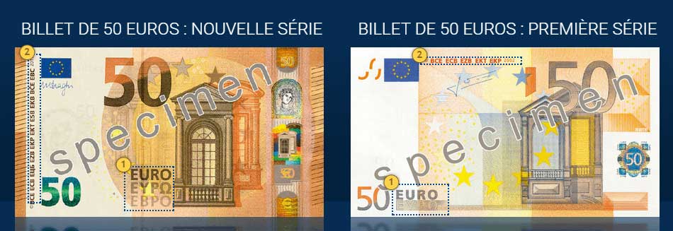 Comment différencier ancien et nouveau billet de 50 euros